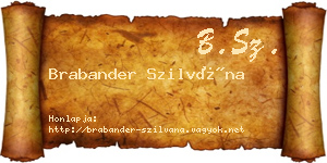 Brabander Szilvána névjegykártya